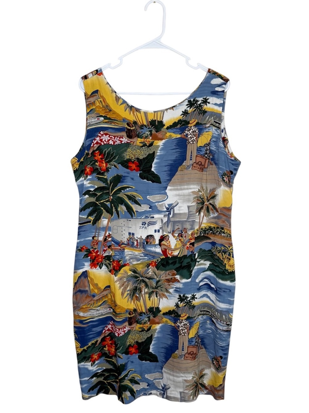 reyn spooner Blue Tropical Print Mini Dress